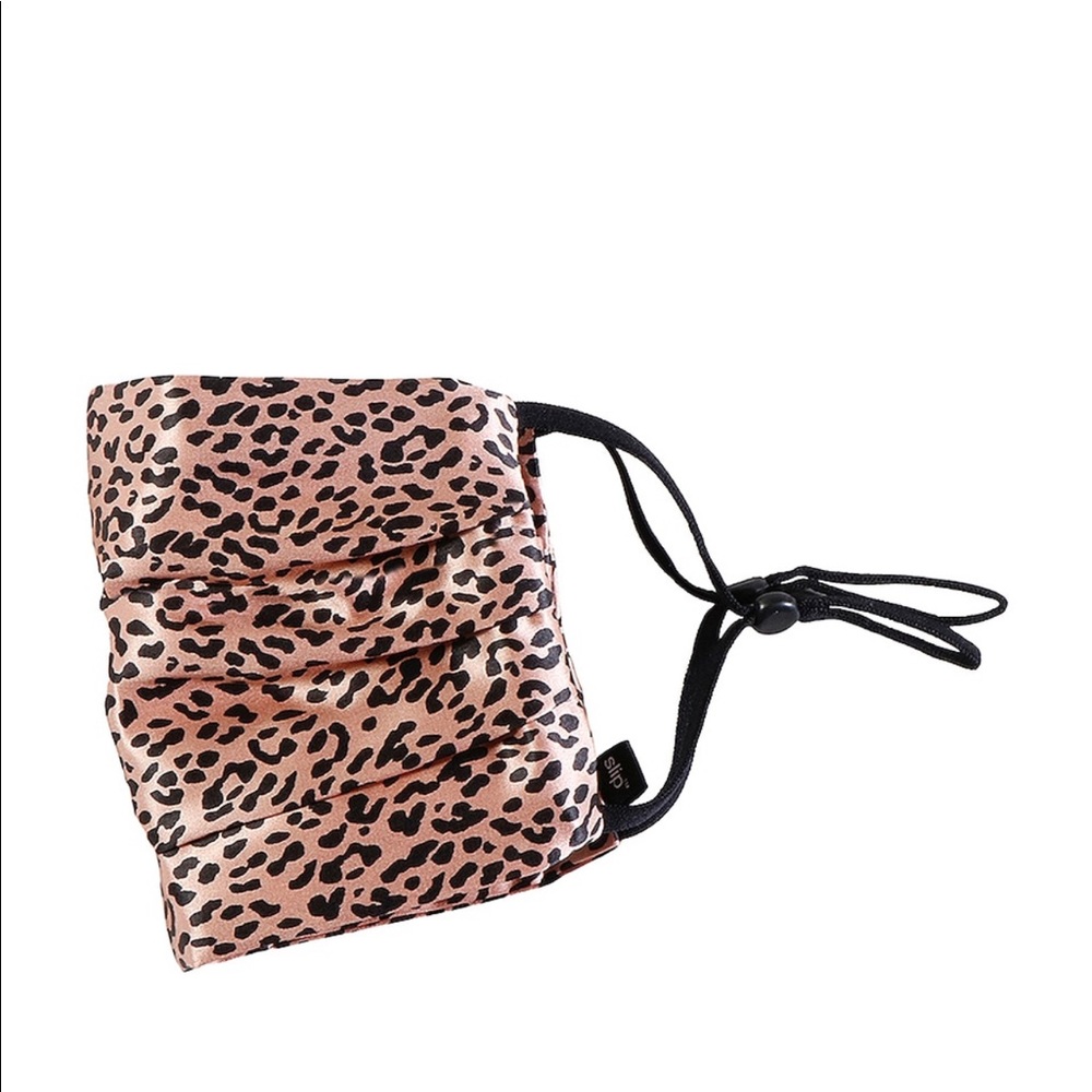 Rose Leopard Slip Silk Face Mask